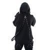 Afbeelding van Heartless | Cosmo Punk hoody met rits, straps en nestels 