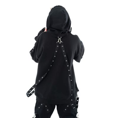 Foto van Heartless | Cosmo Punk hoody met rits, straps en nestels 