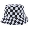 Afbeelding van Zacharia | Bucket hat, checkered zwart wit