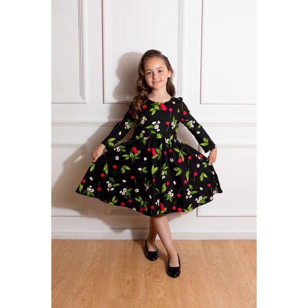 Hearts and Roses | Kinderjurk Natasha, kersen print