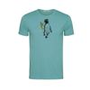 Afbeelding van Green Bomb | T-shirt surf penguin summer print, blauw bio katoen