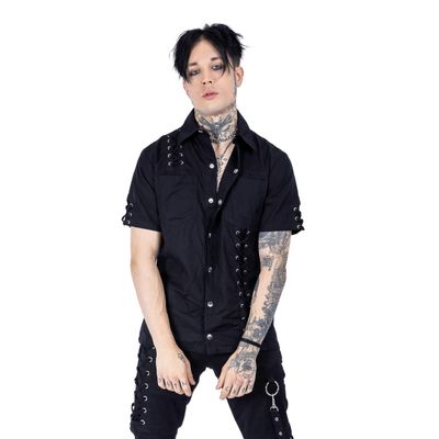 Vixxsin | Punk overhemd Damion met diverse veter details 
