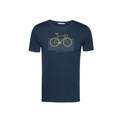 Foto van Green Bomb | T-shirt Bike bars, navy blauw bio katoen