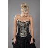 Afbeelding van Burleska | Rock Steampunk overburst corset met studs in goud brokaat