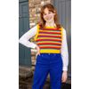 Afbeelding van Run & Fly | Jaren 70 retro spencer, helder geel rood gestreept