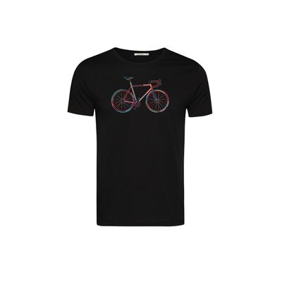 Green Bomb | T-shirt Colours Race, zwart bio katoen