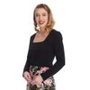Afbeelding van Banned | Zwarte vintage t-shirt-top Sweet Sue met vierkante halslijn