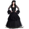 Afbeelding van Sinister | Lange tule rok Lamya, met zwart gedrapeerd kant en satijn-rozen
