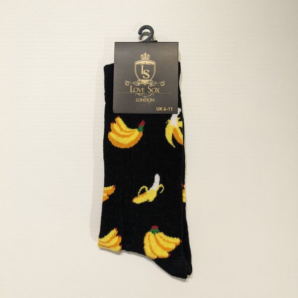 Love Sox | Heren sokken zwart met bananen