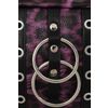 Afbeelding van Banned | Rock 'n Roll paarse-luipaard handtas, ringen eyelets en ritssluiting