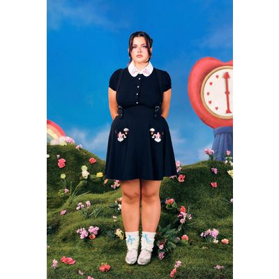 Foto van Hell Bunny | Pinafore rok Love-a-Lot met regenboogwolkjes met Starbuddy