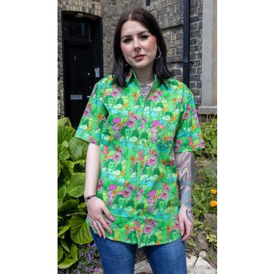 Foto van Run & Fly | Overhemd met korte mouw, retro frog print