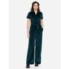 Afbeelding van ATO Berlin | Jumpsuit Olivia van zee blauw-groene bio-ribcord katoen mix