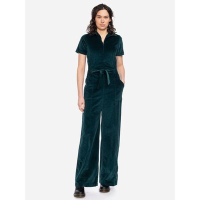 Foto van ATO Berlin | Jumpsuit Olivia van zee blauw-groene bio-ribcord katoen mix