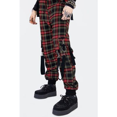 Foto van Jawbreaker | Goth punk tartan Cargo broek met zakken en banden