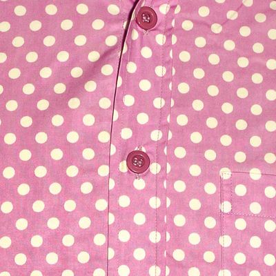 Foto van Chenaski | Overhemd 70's, Polka Dots Pink White