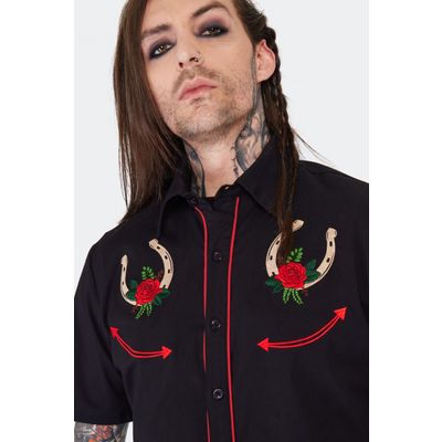 Foto van Jawbreaker | Rockabilly western Horseshoe overhemd met korte mouw