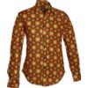 Afbeelding van Chenaski | Overhemd 70's, Tube met oranje, bruin, groene vierkantjes