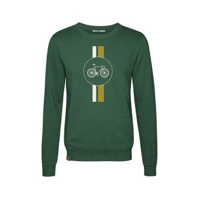 Foto van Green Bomb | Trui sweater Bike Highway, bottle green bio katoen