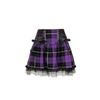 Afbeelding van Hell Bunny | Punkyrok, Quinzel van zwart paarse tartan met veterdetails