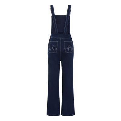 Foto van Banned | Denim playsuit, Penny met jaren 70 wijde pijpen