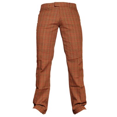Chenaski | Rechte pantalon met bruin rode Scot ruit
