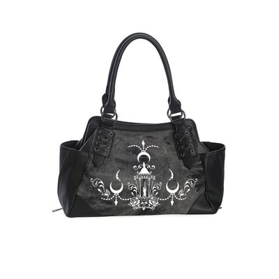 Foto van Banned | Handtas grey Chadelier met Gothic details