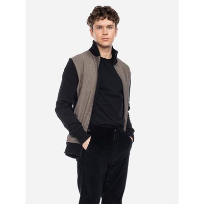 Foto van ATO Berlin | Klassiek retro vest Toni, met bruin tweed patroon, biokatoen