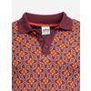 Afbeelding van ATO Berlin | Polo Enzio bio katoen met aubergine en oranje jacquard patroon