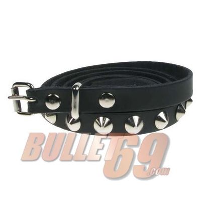Bullet69 | Leren riem, 13mm - zwart leer met kleine conical studs