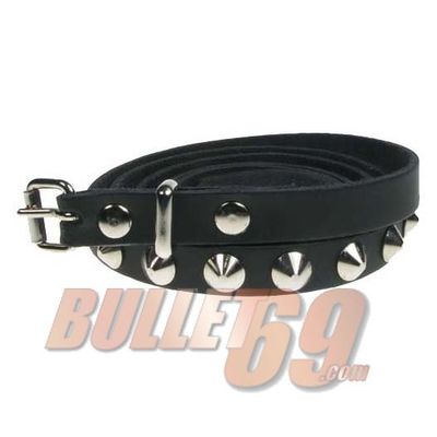 Foto van Bullet69 | Leren riem, 13mm - zwart leer met kleine conical studs