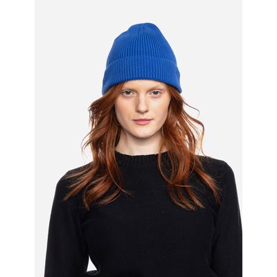 Foto van ATO Berlin | Gebreide biokatoen muts Maxim met omslag, blauw