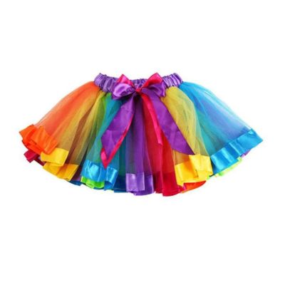 Foto van Zacharia | Tutu van regenboog satijn en tule met strik-lint