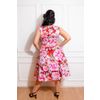 Afbeelding van Hearts & Roses | Swing jurk Charlie, rood met grote roze bloemen Queensize