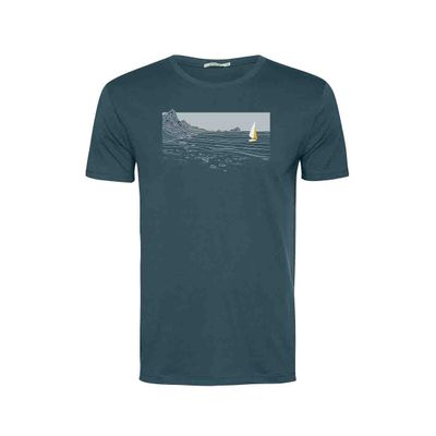 Foto van Green Bomb | T-shirt Nature cliffsail, steen blauw bio katoen