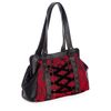 Afbeelding van Banned | Handtas met korset detail en rood brokaat, Anemone 