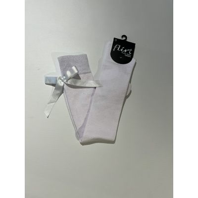 Foto van Flirt | Overknee sokken wit met witte strik, lolita-stijl