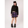 Afbeelding van Hell Bunny | Punkyrok, Quinzel van zwart paarse tartan met veterdetails