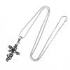 Afbeelding van Zacharia | Halsketting kruis met schedel en slang op een kruis met een diamant
