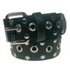 Afbeelding van Bullet69 | Zwarte leren riem 38mm met zilverkleurige oogjes en klinknagels