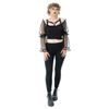 Afbeelding van Poizen Industries | Goth top, Shadowfang met mesh-kant mouwen