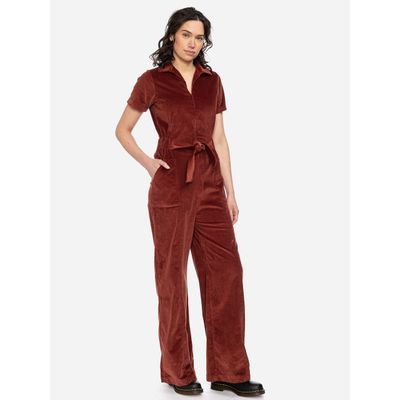 ATO Berlin | Jumpsuit Olivia van hennarode ribcord katoen mix
