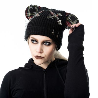 Foto van Cupcake Cult | Punk muts Beara tartan oren en ritsen