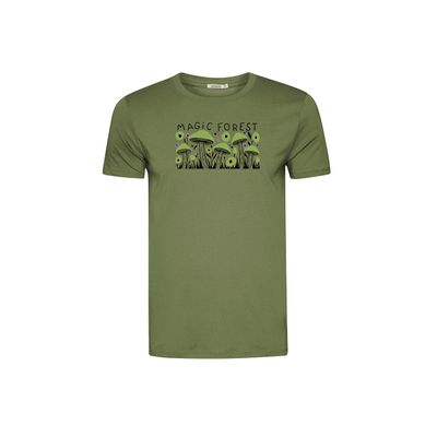 Foto van Green Bomb | T-shirt Magic Forest, Dark seed groen, bio katoen