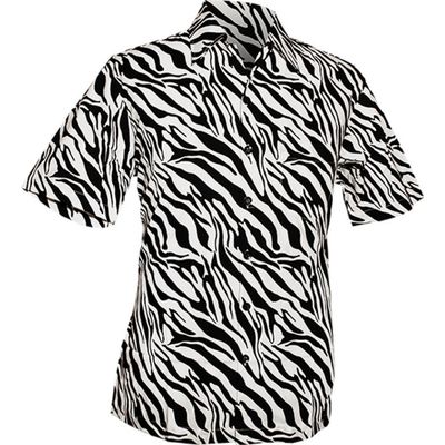 Foto van Chenaski | Overhemd korte mouw, Zebra zwart wit
