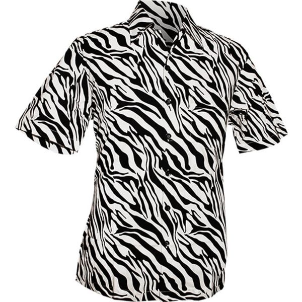 Chenaski | Overhemd korte mouw, Zebra zwart wit