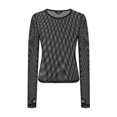 Foto van Banned | Mesh crop top Lilith, zwart jaren 80 fishnet gaas