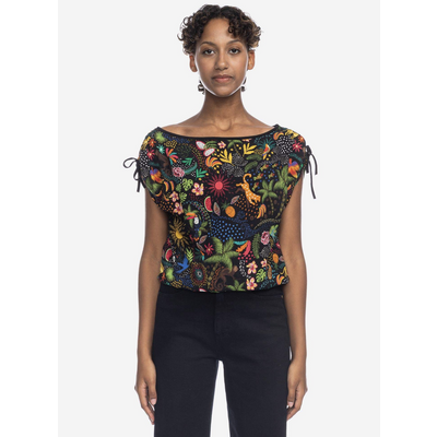 Foto van ATO Berlin | Shirt Mona van bio viscose met tropische print