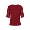 Afbeelding van Banned | Bordeaux-rood truitje met 3/4 mouw en Ruby sweet deer borduursels