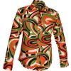 Afbeelding van Chenaski | overhemd Seventies Colourful Waves creme, black, green, orange